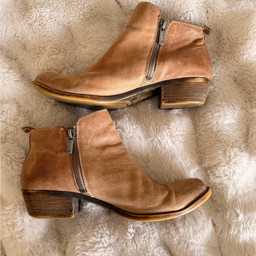 Lucky Brand Brown Leather Ankle Booties